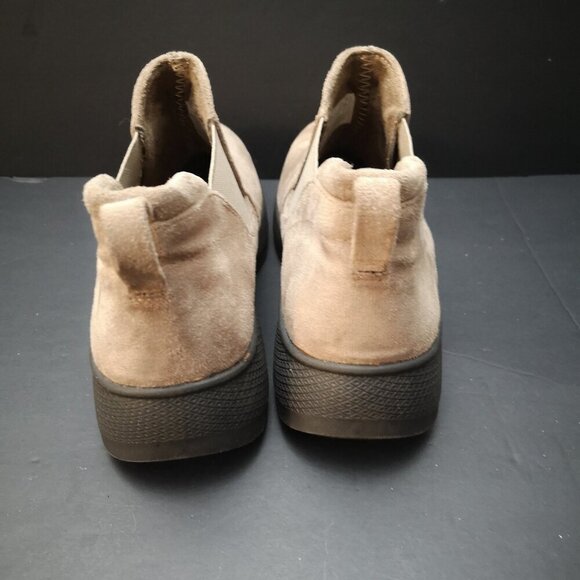 Earth Origins Ladies Size 7 Taupe Wedge Faux Leather Ankle Boot / Shoe - Picture 5 of 10